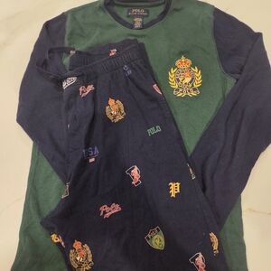 Polo by Ralph Lauren Green and Navy Pajama Set